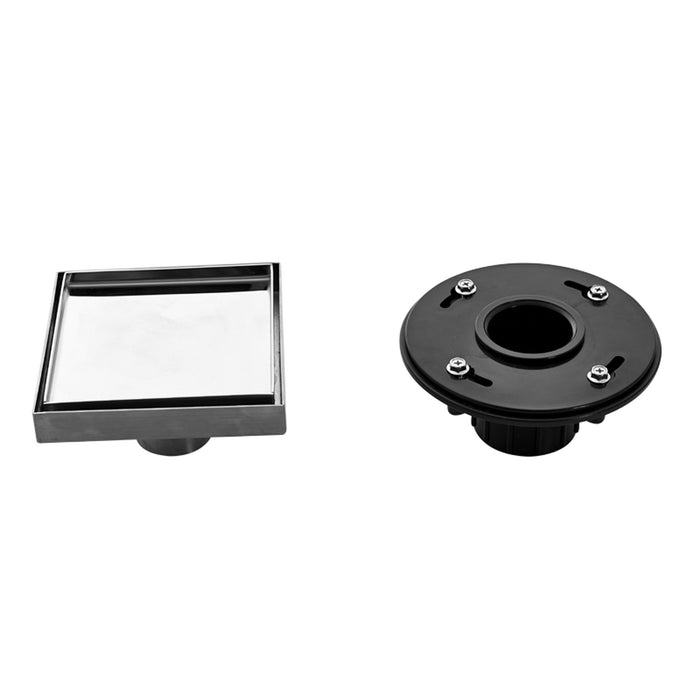 Aquamoon  Tile Insert 4 X 4  Linear Shower Drain, 316 Stainless Steel Square With Hair Strainer