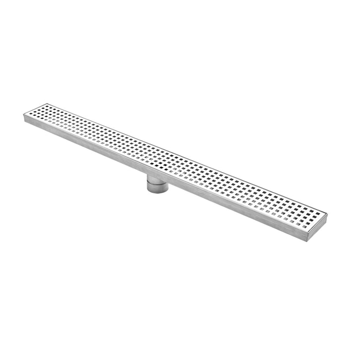 Aquamoon  Chrome Insert 24-Inch  Linear Shower Drain, 316 Stainless Steel Rectangle With Hair Strainer