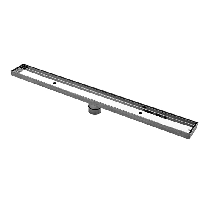 Aquamoon  Tile Insert 24-Inch  Linear Shower Drain, 316 Stainless Steel Rectangle With Hair Strainer