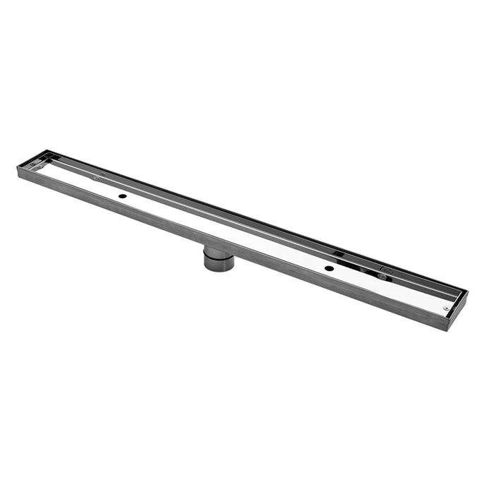 Aquamoon  Tile Insert 32 Inch  Linear Shower Drain, 316 Stainless Steel Rectangle With Hair Strainer