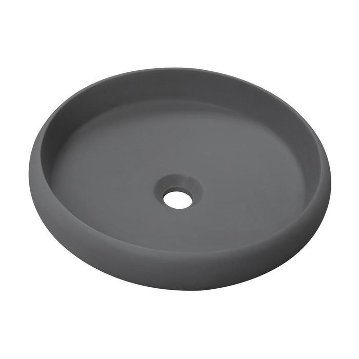 Aquamoon 1153 Grey Modern Round Vessel Solid Surface 15.75 X 15.75  X 4.5