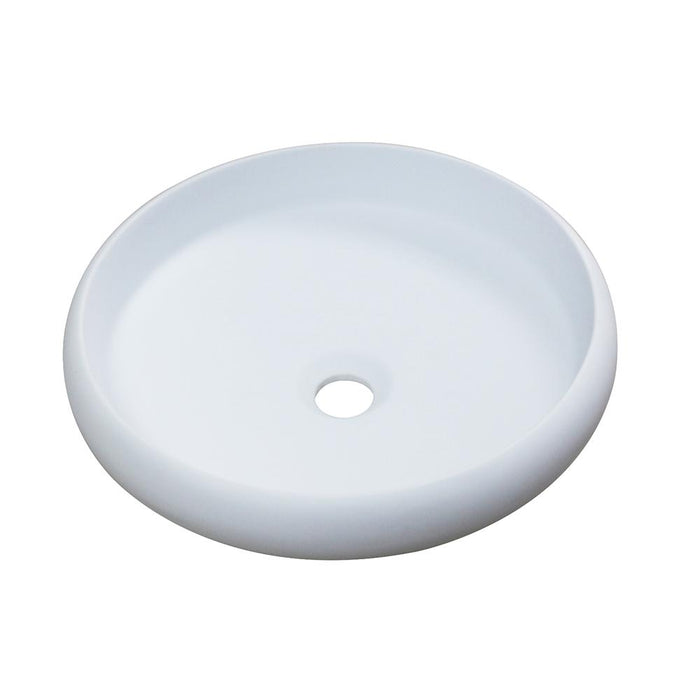 Aquamoon 1153 White  Modern Round Vessel Solid Surface 15.75 X 15.75  X 4.5