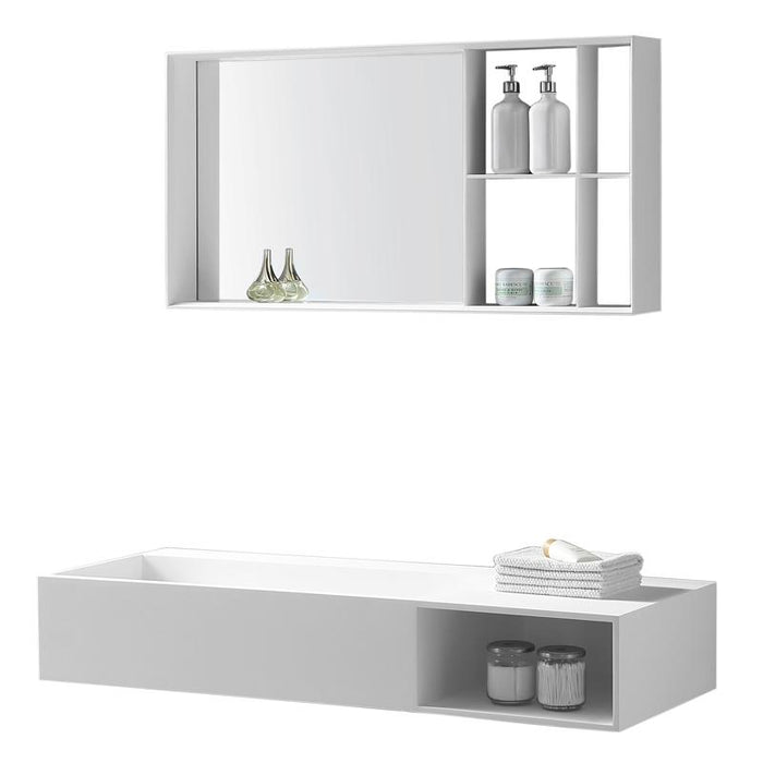 Aquamoon Midtown 47" Rectangular Solid Surface Wall Mounted Sink White Matte