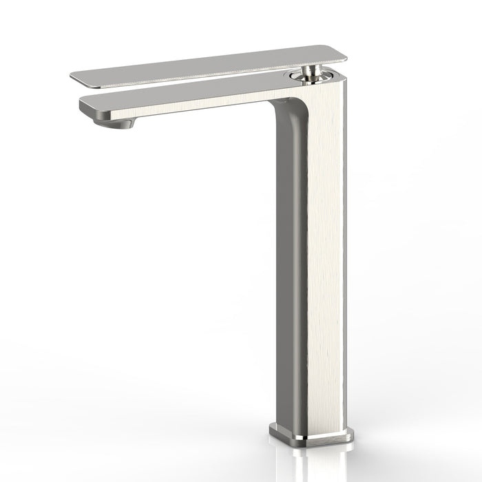 Aquamoon Axo Single Hole Vessel  Bathroom Vanity Faucet Brushed Nickel   Finished