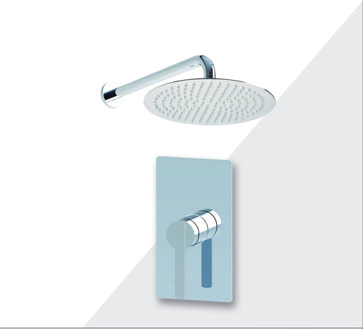 Aquamoon BALI Chrome Bathroom Modern Rain Mixer Shower Combo Set Wall Mounted Rainfall Shower Head 12" + Rough in + Trim Incluided SETBALI11211