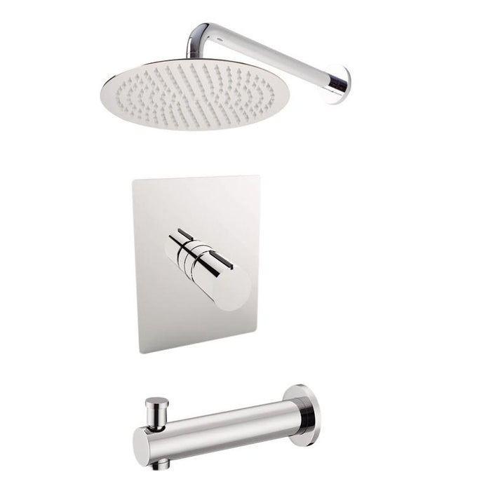 Aquamoon BARCELONA Brush Nickel   Bathroom Modern Rain Mixer Shower Combo Set Wall Mounted Rainfall Shower Head 8" + Rough in + Trim Incluided SETBAR10812