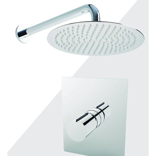 Aquamoon Barcelona Brushed Nickel  Shower With Tub Spout And 12" Rain Shower Head, Wall Mounted Arm + Rough In + Trim Included Setbar11222
