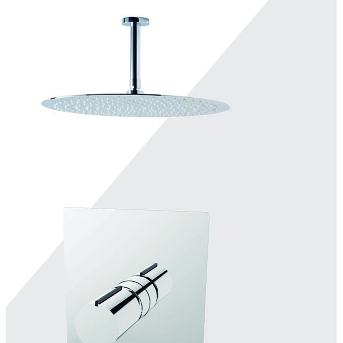 Aquamoon BARCELONA Brush Nickel  Bathroom Modern Rain Mixer Shower Combo Set Ceiling Arm Mounted + Rainfall Shower Head 12" + Rough in + Trim Incluided SETBAR21211