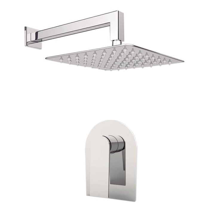 Aquamoon HAVANA Brush Nickel   Bathroom Modern Rain Mixer Shower Combo Set Wall Mounted Rainfall Shower Head 8" + Rough in + Trim Incluided SETHAV10812