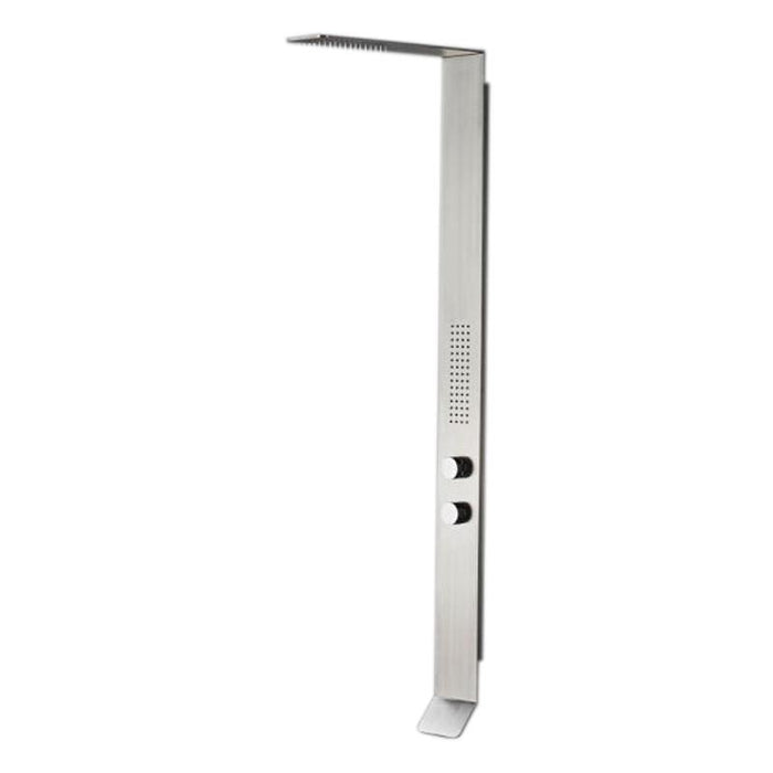 Aquamoon Cosmos  Stainless Steel  Recessed Bathroom Shower Panel 63 X 9.75 With  Rainfall Shower Head + Handhled Shower + Massage Body Jets