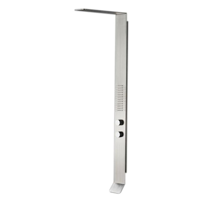 Aquamoon Cosmos  Stainless Steel  Recessed Bathroom Shower Panel 63 X 9.75 With  Rainfall Shower Head + Handhled Shower + Massage Body Jets