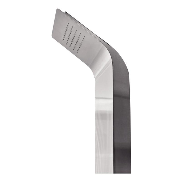 Aquamoon Aura Stainless Steel  Recessed Bathroom Shower Panel 63 X 9.75 With  Rainfall Shower Head + Handhled Shower + Massage Body Jets