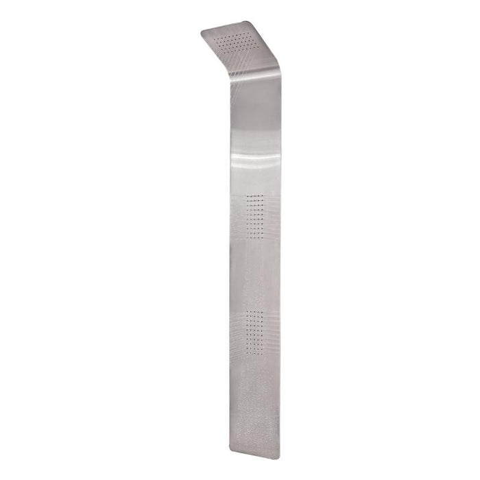 Aquamoon Aura Stainless Steel  Recessed Bathroom Shower Panel 63 X 9.75 With  Rainfall Shower Head + Handhled Shower + Massage Body Jets