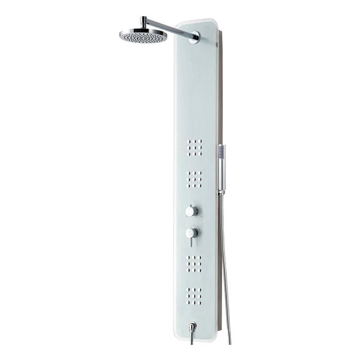 Aquamoon  Treviso  Wall Mount Bathroom Shower Panel 60 X 10 With  Rainfall Shower Head + Handhled Shower + Massage Body Jets