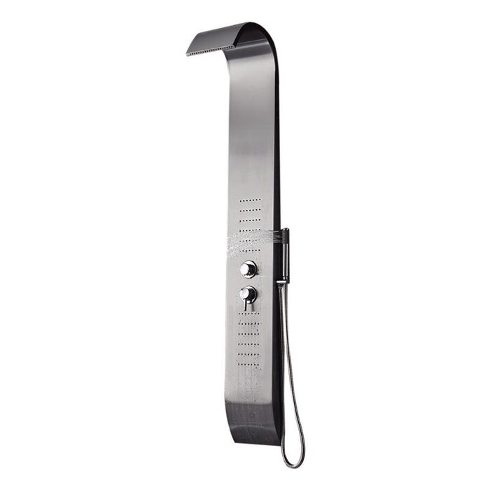 Aquamoon Bastia  Wall Mount Bathroom Shower Panel 60 X 10 With  Rainfall Shower Head + Handhled Shower + Massage Body Jets