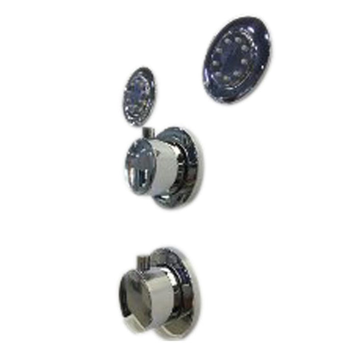 Aquamoon Brescia White Wall Mount Bathroom Shower Panel 57.5 X 8.5 With  Rainfall Shower Head + Handhled Shower + Massage Body Jets