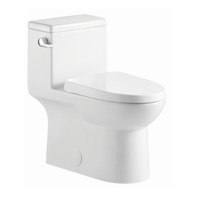 Aquamoon 324 Elongated One Piece Toilet With Soft Closing Seat, Water Sense, High-Efficiency, Color White