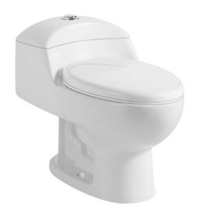 Aquamoon 510 Dual Flush Elongated One Piece Toilet With Soft Closing Seat, Water Sense, High-Efficiency, Color White