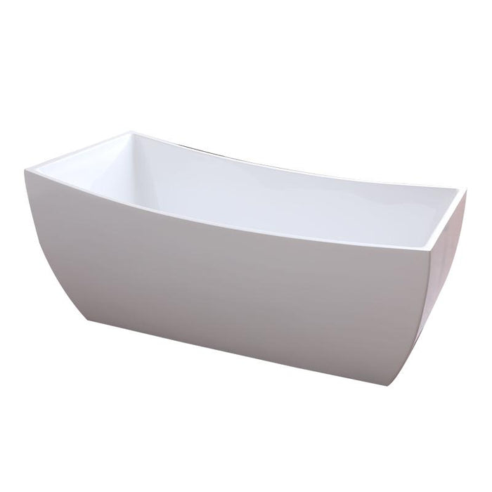 Aquamoon Bruselas 67" Acrylic Freestanding Bathtub Contemporary Soaking Tub With Chrome Overflow And Drain Color White