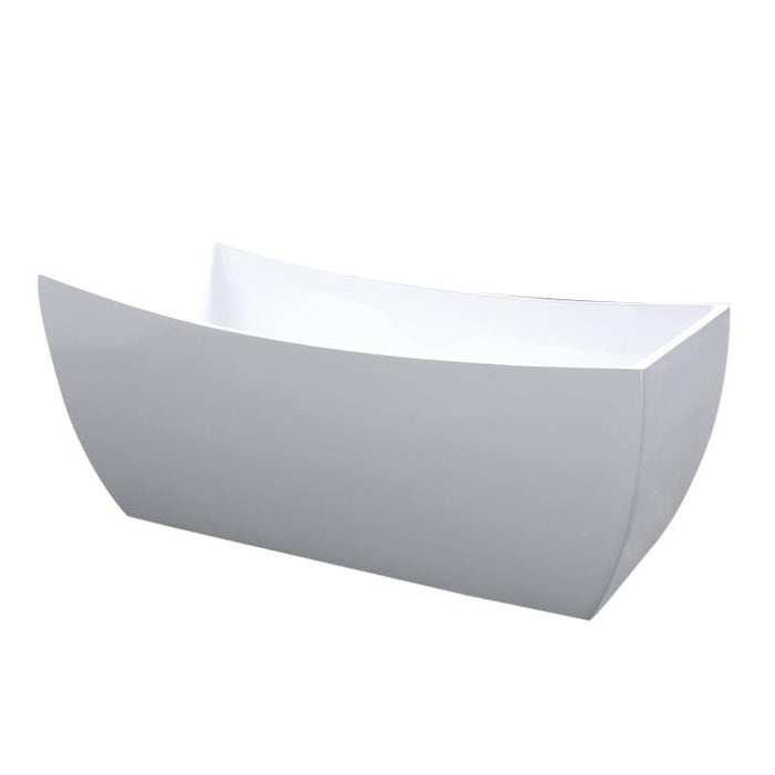Aquamoon Bruselas 67" Acrylic Freestanding Bathtub Contemporary Soaking Tub With Chrome Overflow And Drain Color White