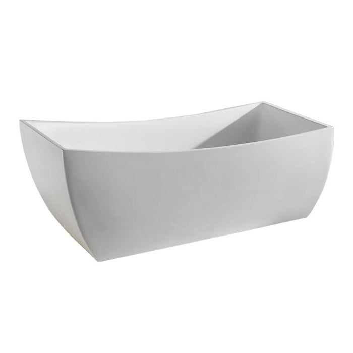 Aquamoon Bruselas 67" Acrylic Freestanding Bathtub Contemporary Soaking Tub With Chrome Overflow And Drain Color White