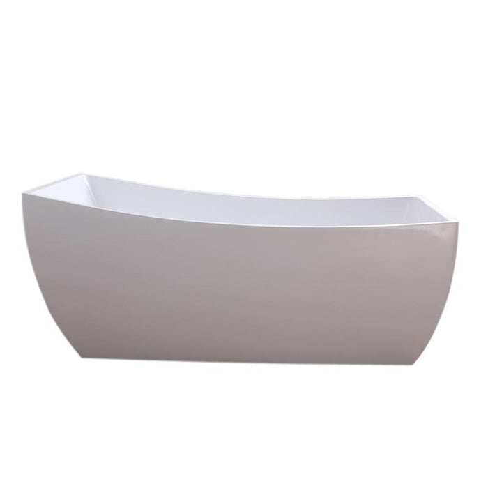 Aquamoon Bruselas 67" Acrylic Freestanding Bathtub Contemporary Soaking Tub With Chrome Overflow And Drain Color White