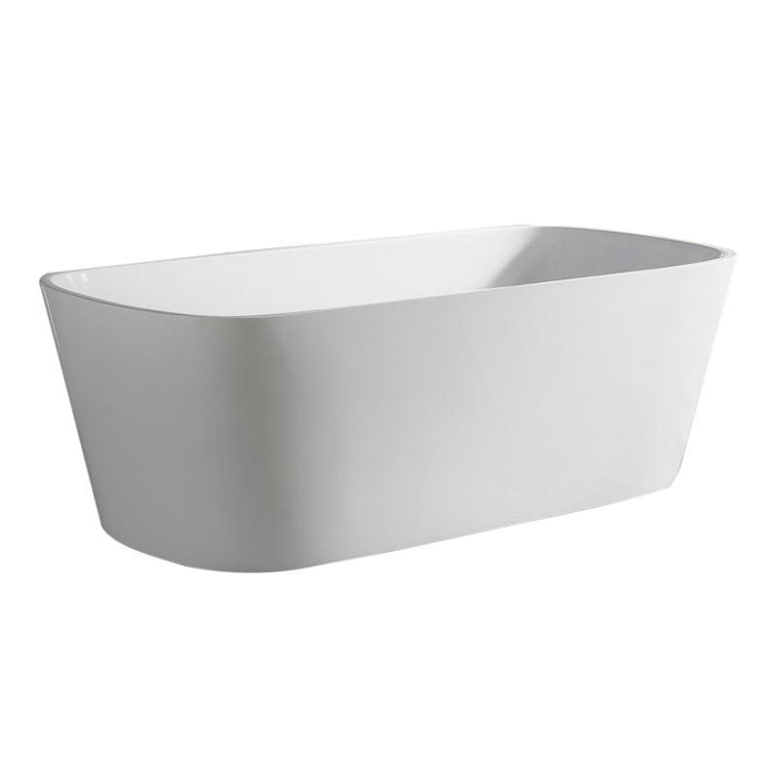 Aquamoon Potenza 67" Acrylic Freestanding Bathtub Contemporary Soaking Tub With Chrome Overflow And Drain Color White
