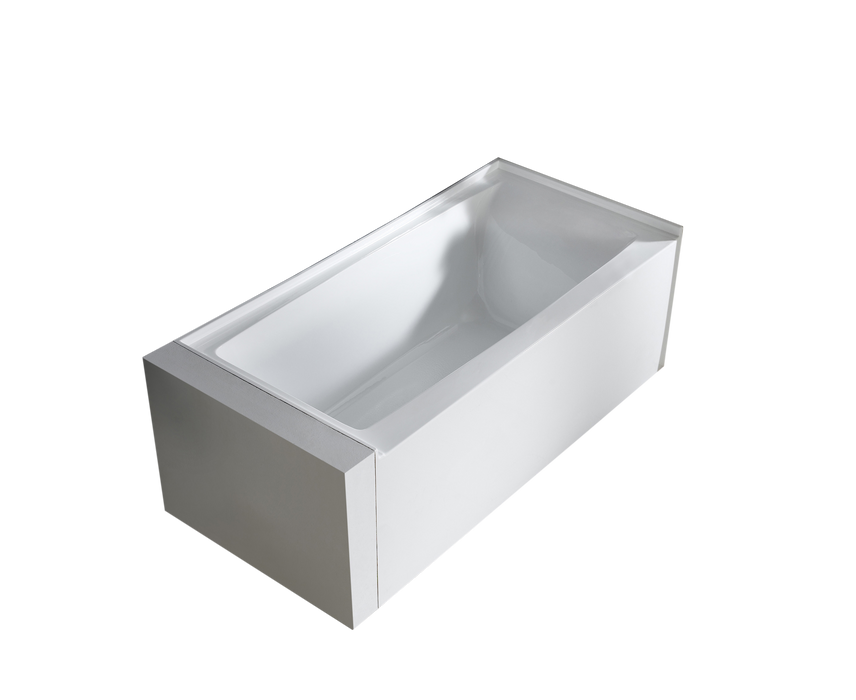 Aquamoon Turin 60"  Left Drain Acrylic Skirted Contemporary Tub Color White