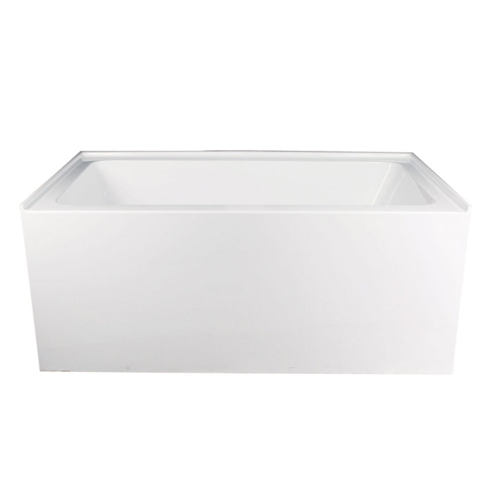 Aquamoon Turin 60"  Left Drain Acrylic Skirted Contemporary Tub Color White