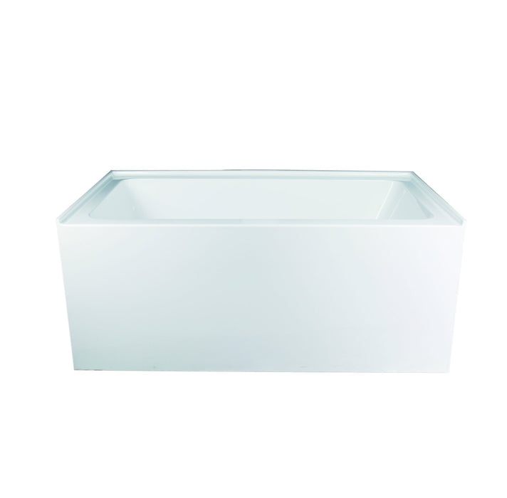 Aquamoon Turin 60"  Left Drain Acrylic Skirted Contemporary Tub Color White