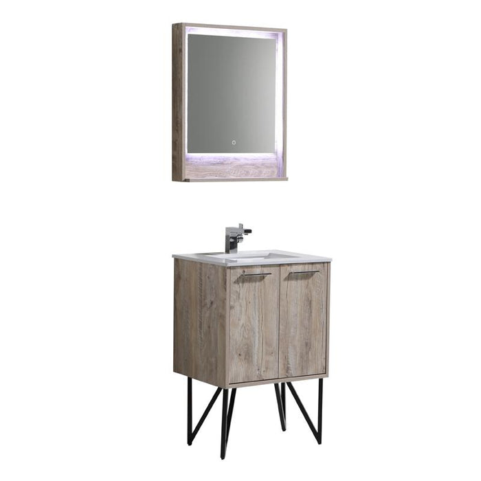 Aquamoon Canyon 24 Ashwood Wall Mounted or Free Standing Bathroom Vanity Set