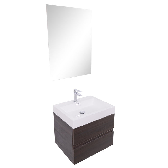 Aquamoon Contessa 24  Wendge Wall Mounted Modern Bathroom Vanity Set