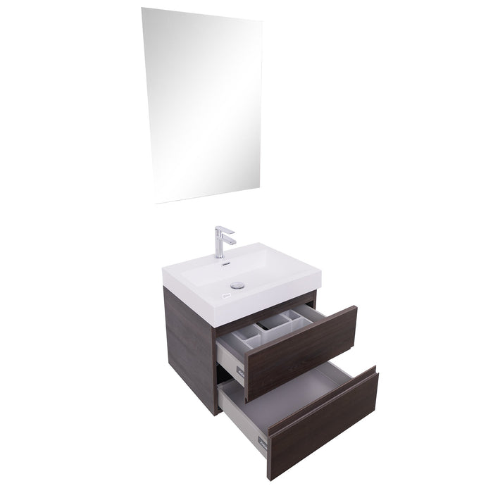 Aquamoon Contessa 24  Wendge Wall Mounted Modern Bathroom Vanity Set