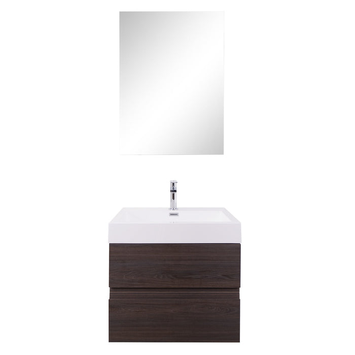 Aquamoon Contessa 24  Wendge Wall Mounted Modern Bathroom Vanity Set
