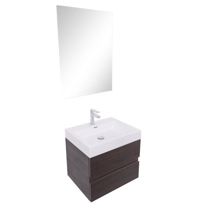 Aquamoon Contessa 24  Wendge Wall Mounted Modern Bathroom Vanity Set