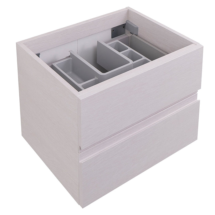 Aquamoon Contessa 24 White Oak Wall Mounted  Modern Cabinet - CABINET ONLY