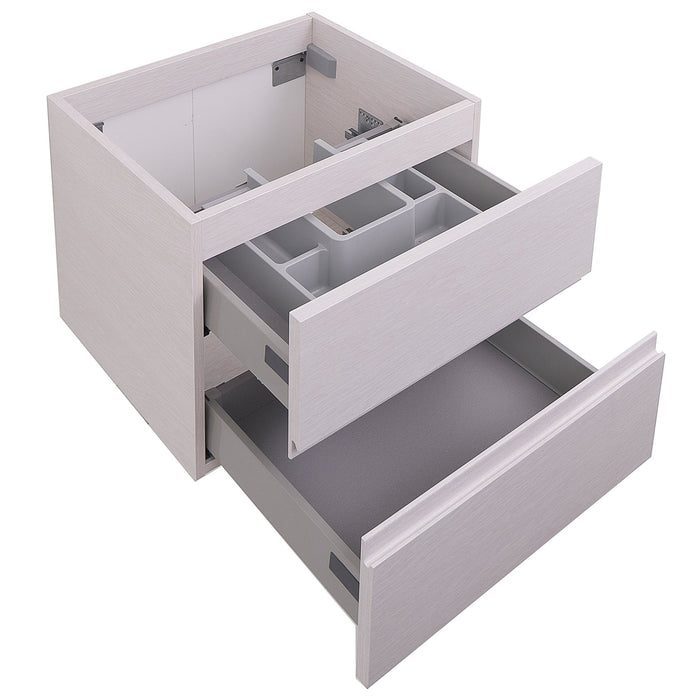 Aquamoon Contessa 24 White Oak Wall Mounted  Modern Cabinet - CABINET ONLY