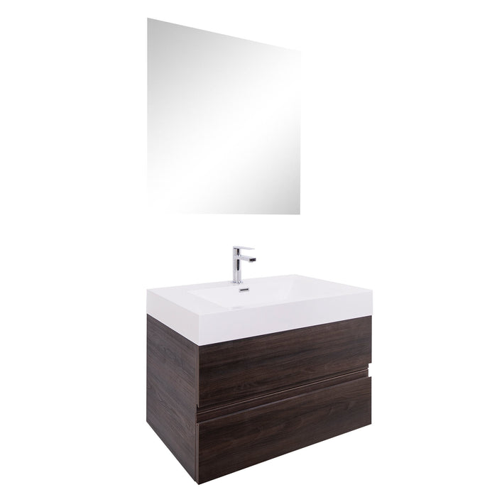 Aquamoon Contessa 31  Wendge Wall Mounted Modern Bathroom Vanity Set