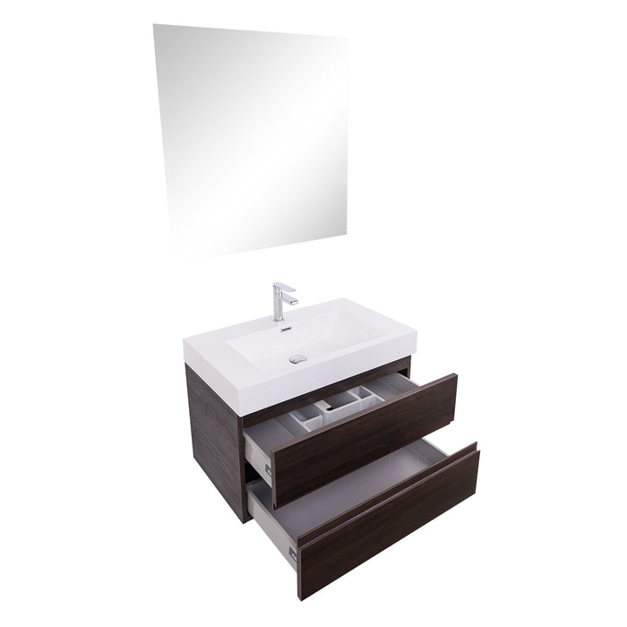Aquamoon Contessa 31  Wendge Wall Mounted Modern Bathroom Vanity Set