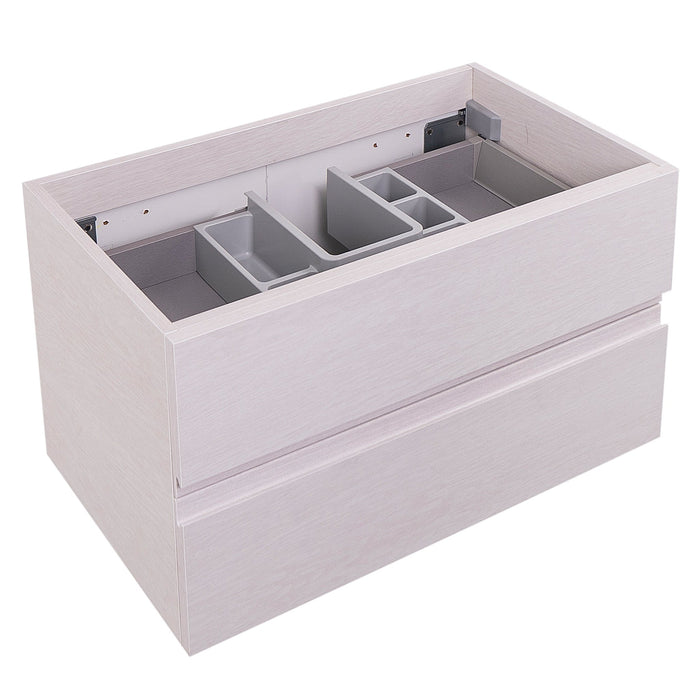 Aquamoon Contessa 31 White Oak Wall Mounted  Modern Cabinet - CABINET ONLY