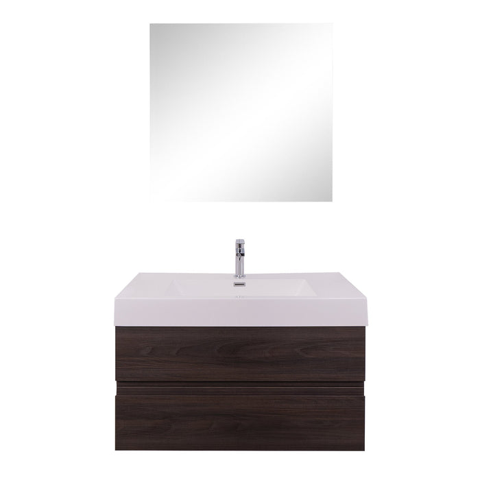 Aquamoon Contessa 36  Wendge Wall Mounted Modern Bathroom Vanity Set