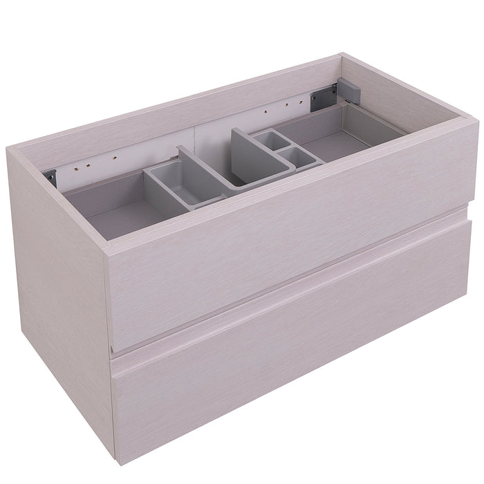 Aquamoon Contessa 36 White Oak Wall Mounted  Modern Cabinet - CABINET ONLY