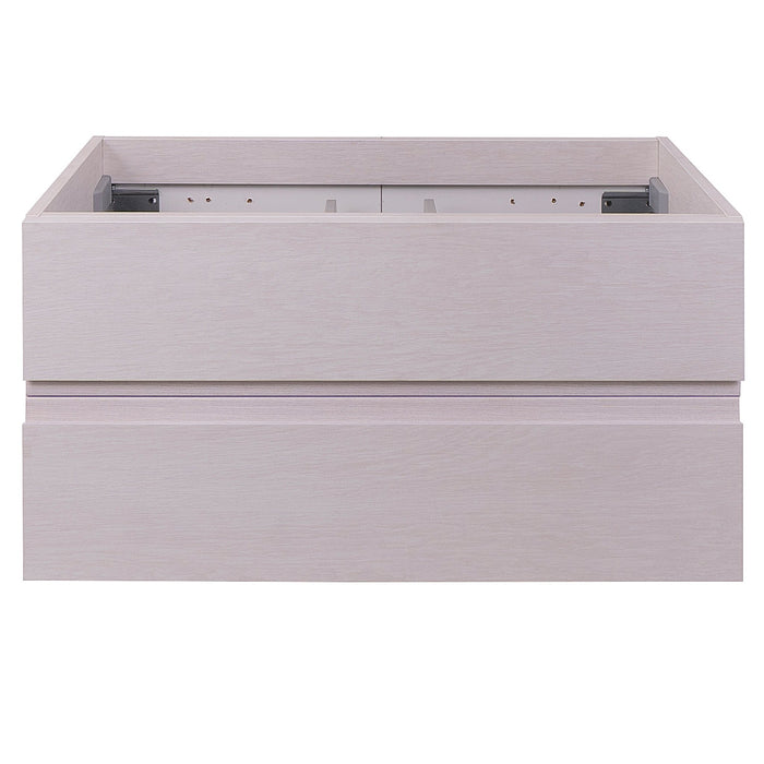 Aquamoon Contessa 36 White Oak Wall Mounted  Modern Cabinet - CABINET ONLY