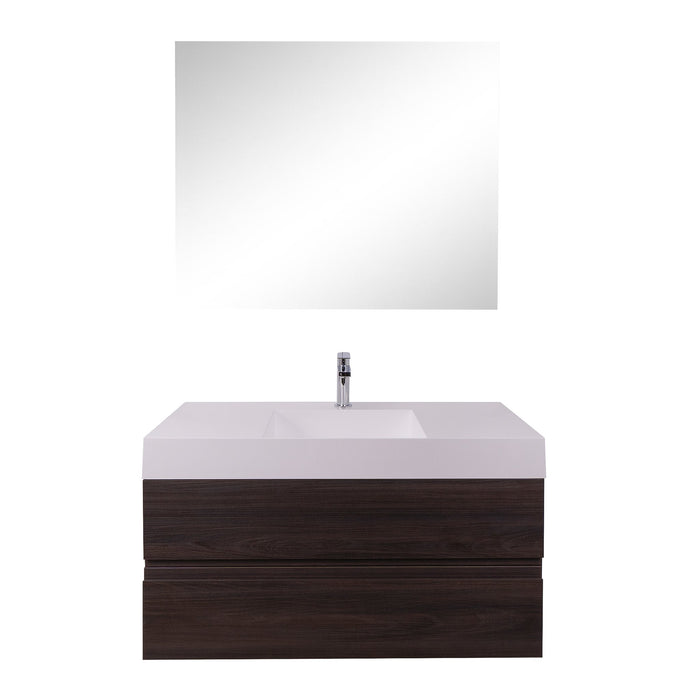Aquamoon Contessa 39 Infinity Sink Wendge Wall Mounted Modern Bathroom Vanity Set