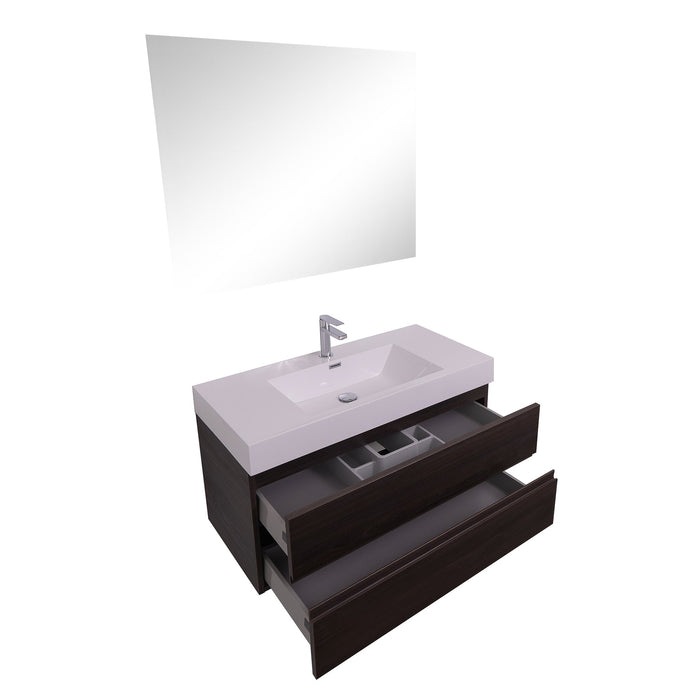 Aquamoon Contessa 39  Wendge Wall Mounted Modern Bathroom Vanity Set