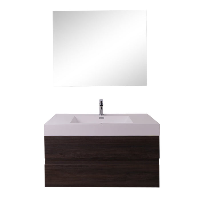 Aquamoon Contessa 39  Wendge Wall Mounted Modern Bathroom Vanity Set