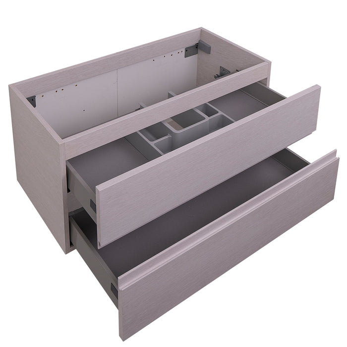 Aquamoon Contessa 39 White Oak Wall Mounted  Modern Cabinet - CABINET ONLY