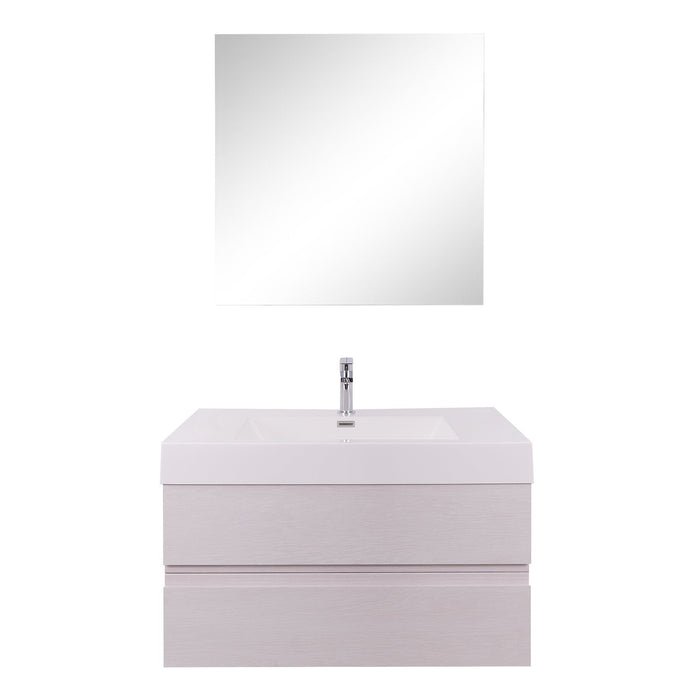 Aquamoon Contessa 39  White Oak Wall Mounted Modern Bathroom Vanity Set