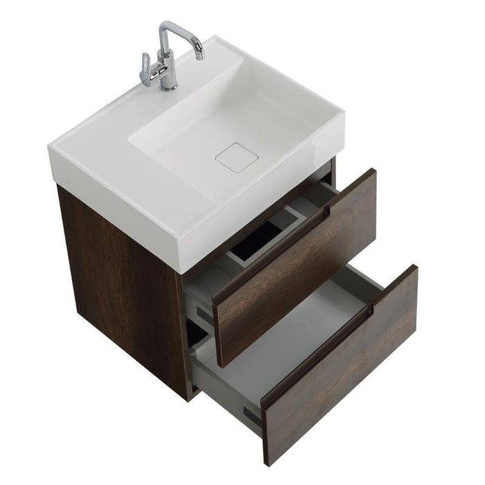 Aquamoon Cronos 24 Wendge Wall Mounted Modern Bathroom Vanity Set