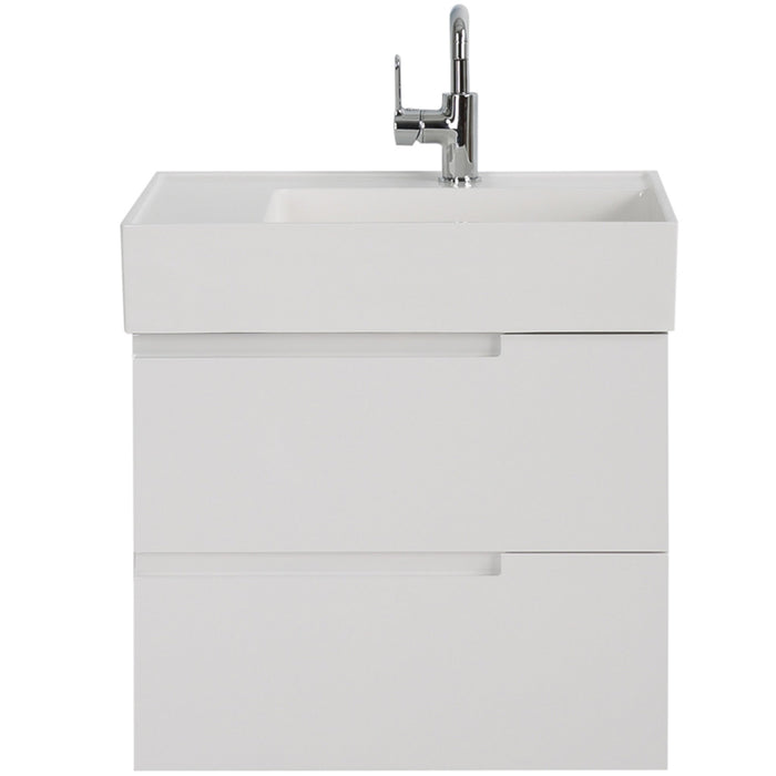 Aquamoon Cronos 24 White Wall Mounted Modern Bathroom Vanity Set